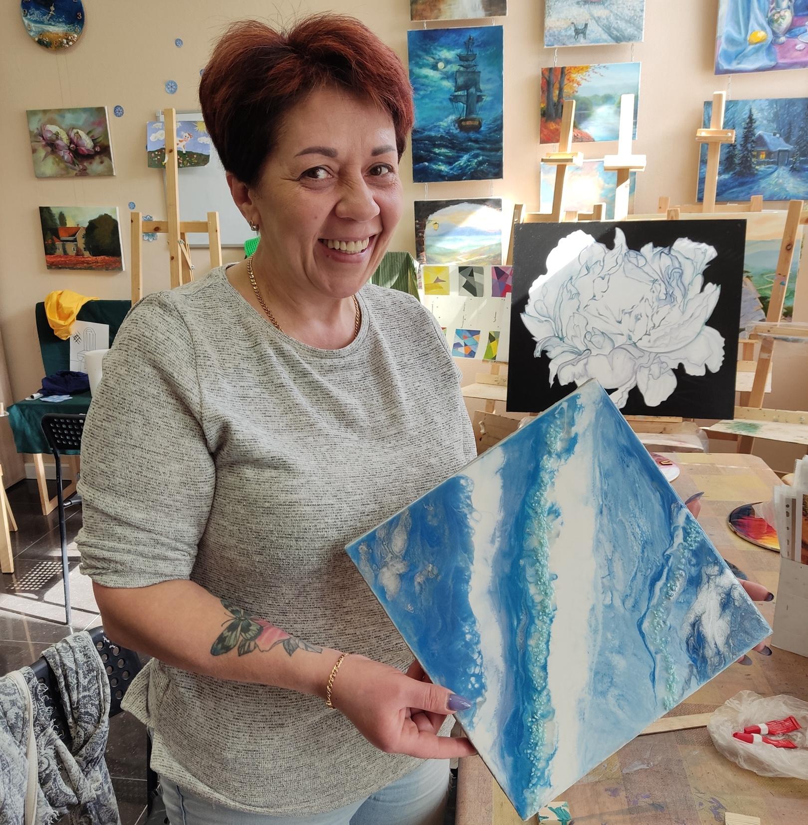 Фотографии с мастер-класса Resin art - мастер-класс картины эпоксидной смолой   - фото 1
