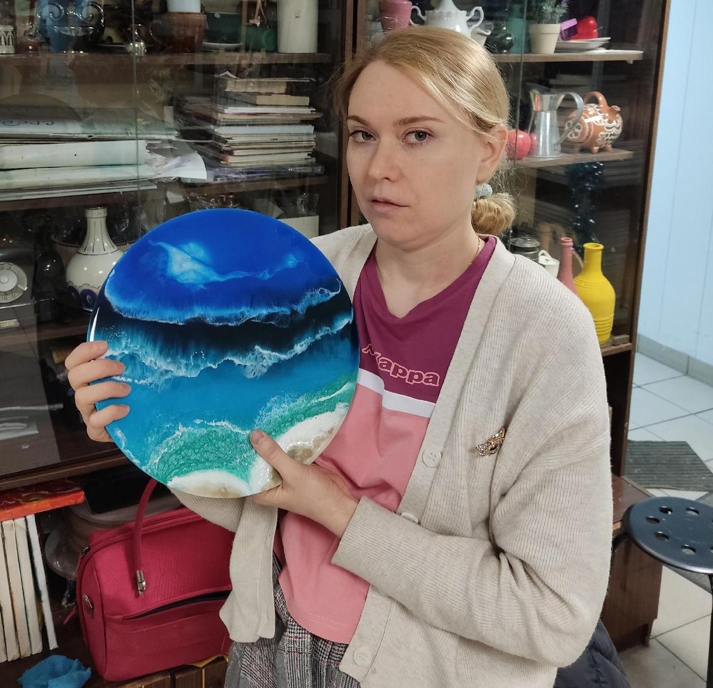 Фотографии с мастер-класса Resin art - мастер-класс картины эпоксидной смолой - фото 5