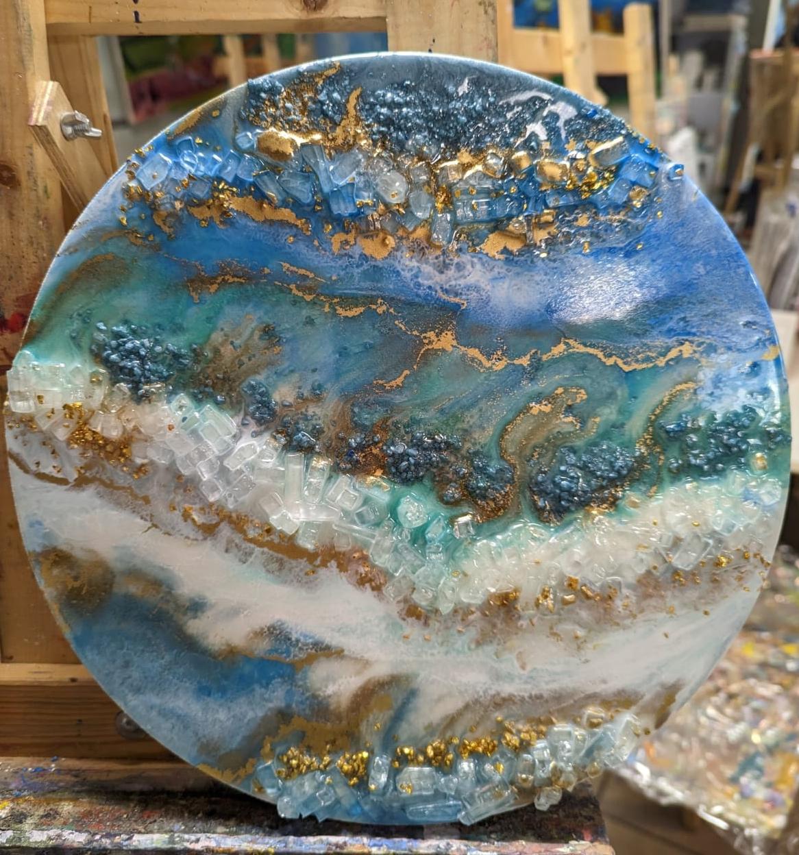 Фотографии с мастер-класса Resin art - мастер-класс картины эпоксидной смолой - фото 9